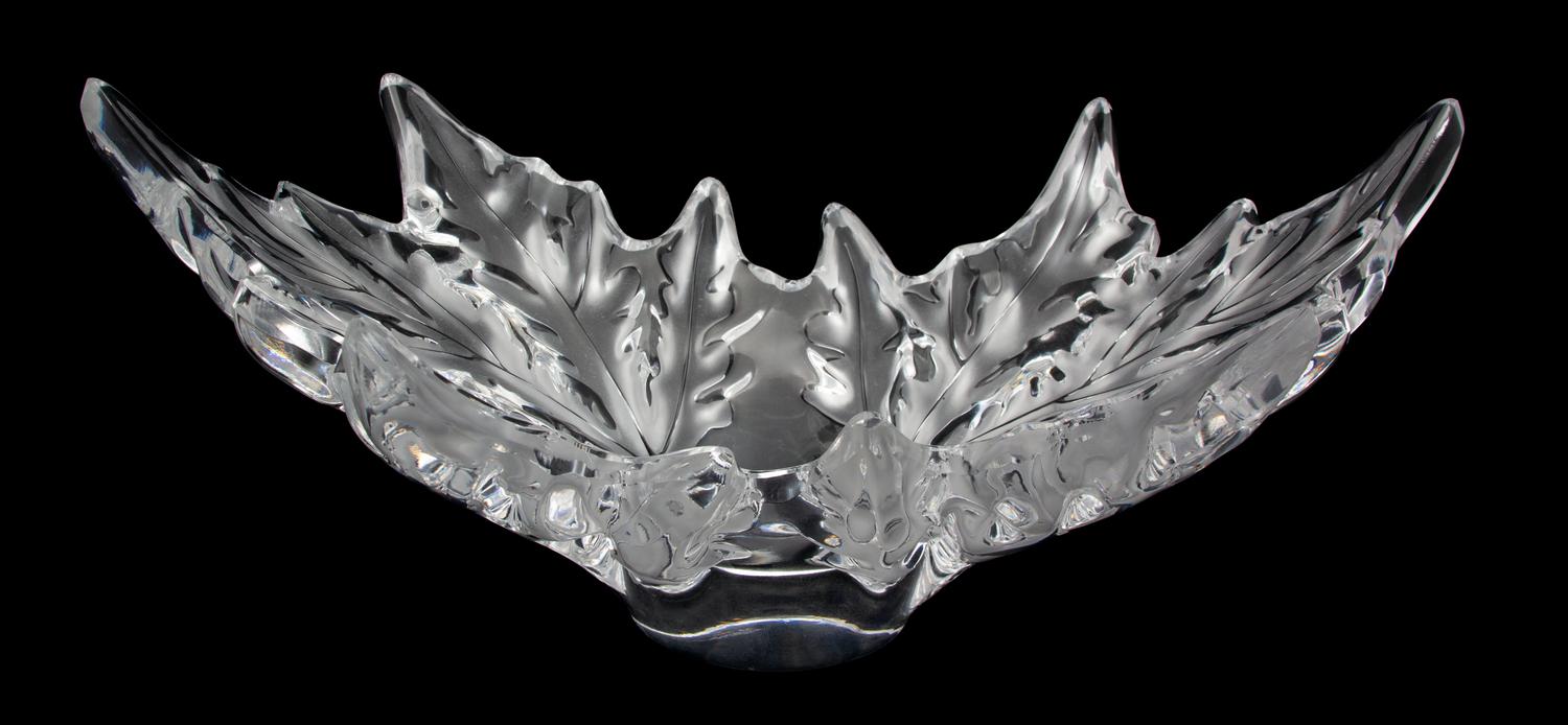 A Lalique Molded and Frosted Glass Champs Elysees Bowl Height 7 1/2 x width 17 3/4 inches. — 20TH CENTURY