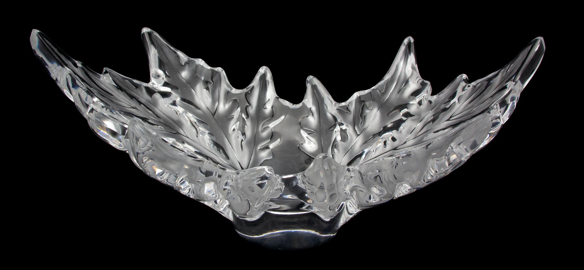 A Lalique Molded and Frosted Glass Champs Elysees Bowl Height 7 1/2 x width 17 3/4 inches. — 20TH CENTURY