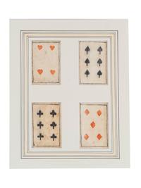 Four Hand Painted Playing Cards, Possibly Italian — 18TH CENTURY