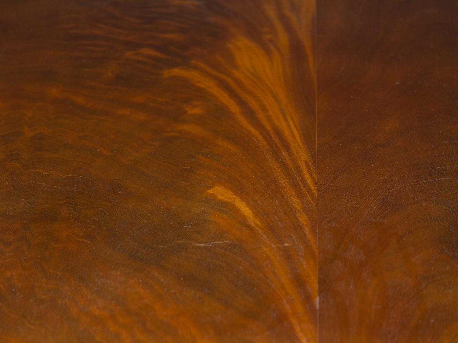 A George III Style Satinwood-Banded Mahogany Triple-Pedestal Dining Table