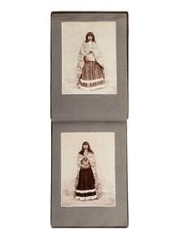 [NATIVE AMERICANS]. JONES, John Edward (1863-1922), photographer. Album containing 50 photographs of the San Carlos Indian Agency, including Apache civilians and police, agency buildings and dwellings, and scenic views. Ca 1904.