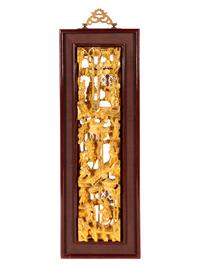 Six Chinese Gilt Wood Panels