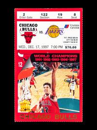 A Group of Four Important December 17, 1997 Chicago Bulls vs. Los Angeles Lakers Tickets from Michael Jordan vs Kobe Bryant Duel (Jordan 36 Points - Kobe 33 Points),
