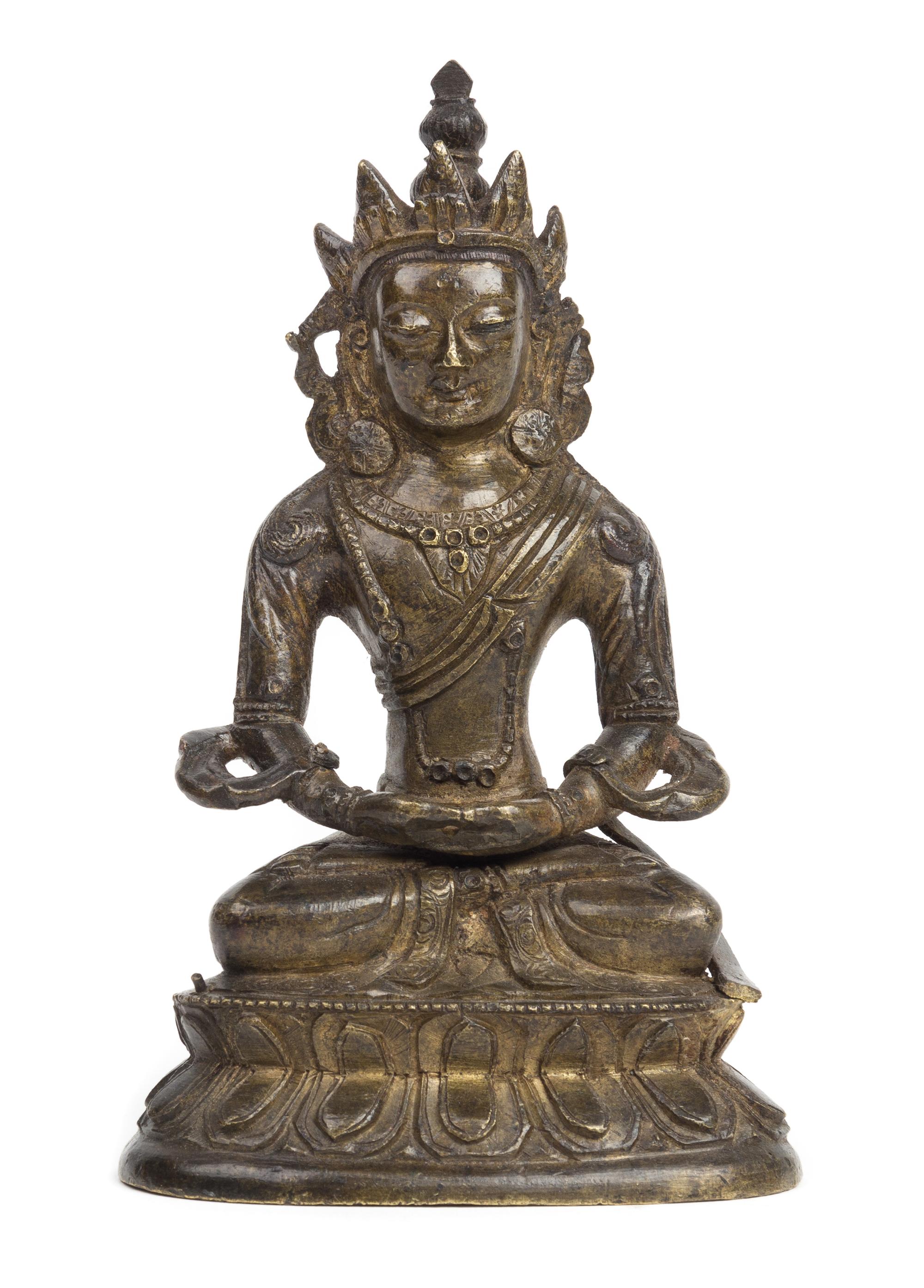 A Sinot-Tibetan Bronze Figure of Amida Buddha Height 6 1/2 inches. — KANGXI PERIOD (1662-1722)