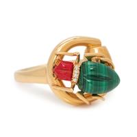 GUCCI, GEMSTONE AND DIAMOND BEETLE RING