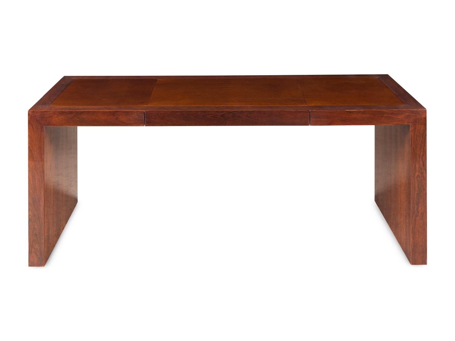 A Contemporary Mahogany Leather-Top Desk