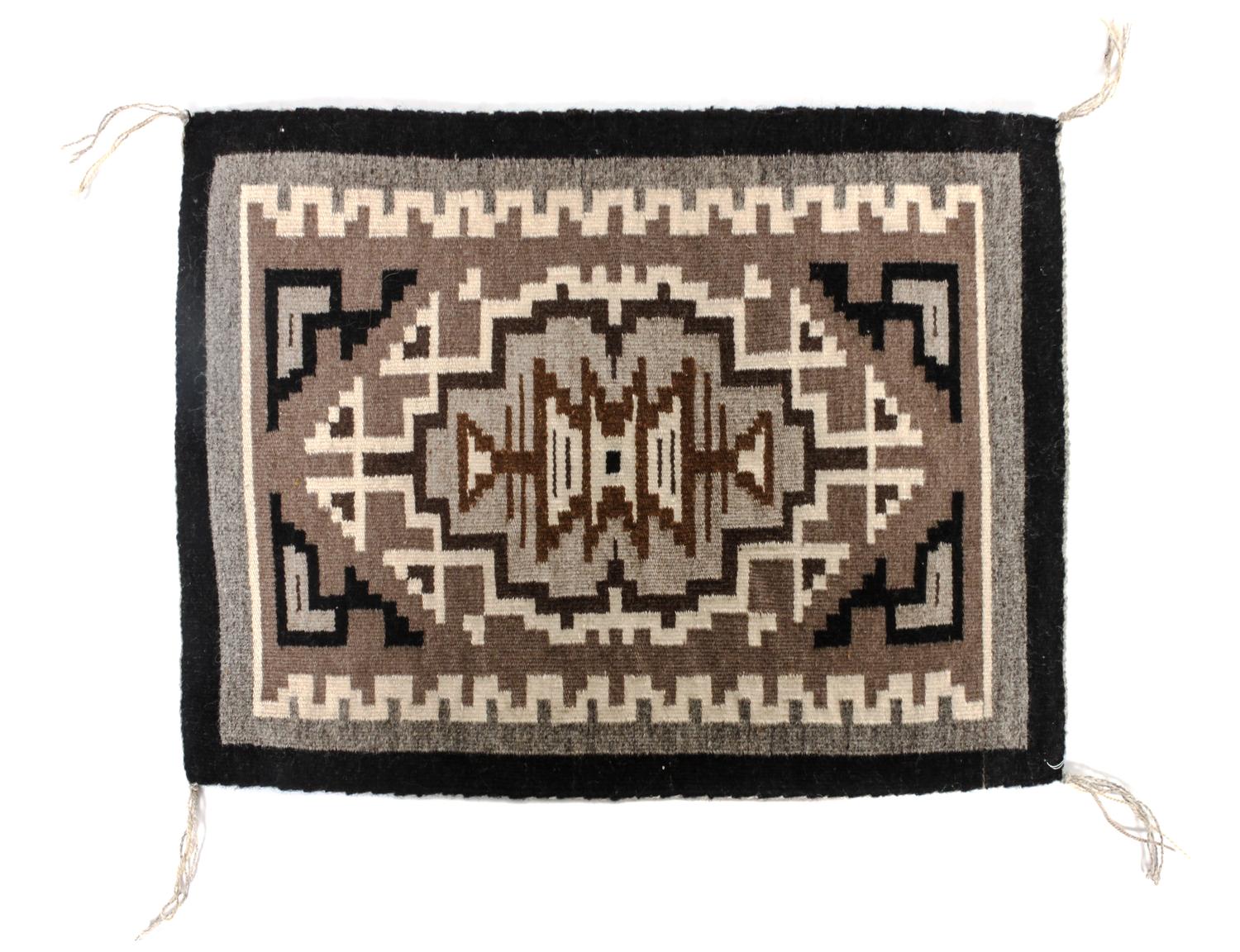 A Miniature Two Grey Hills Tapestry 17 1/2 x 13 inches.