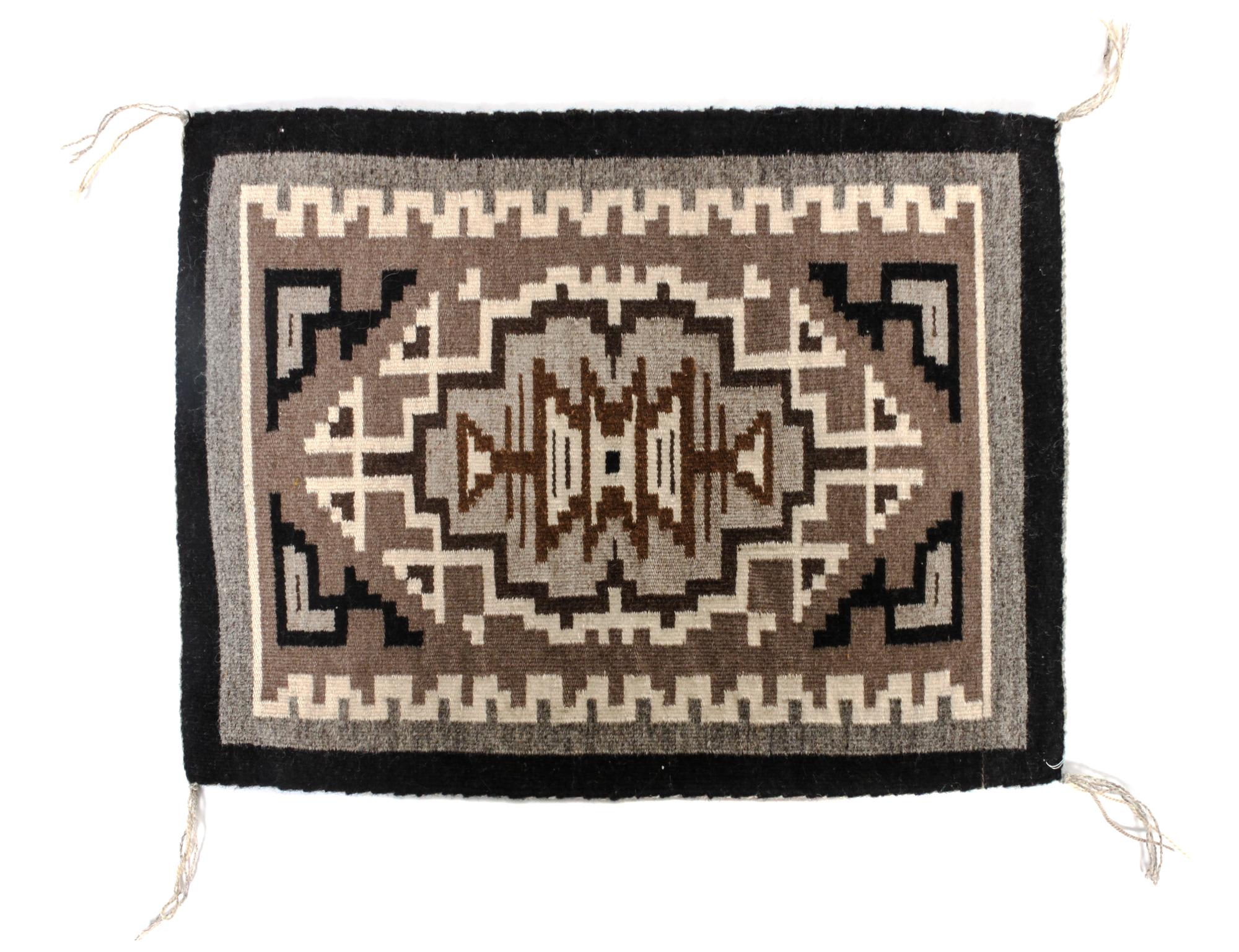 A Miniature Two Grey Hills Tapestry 17 1/2 x 13 inches.