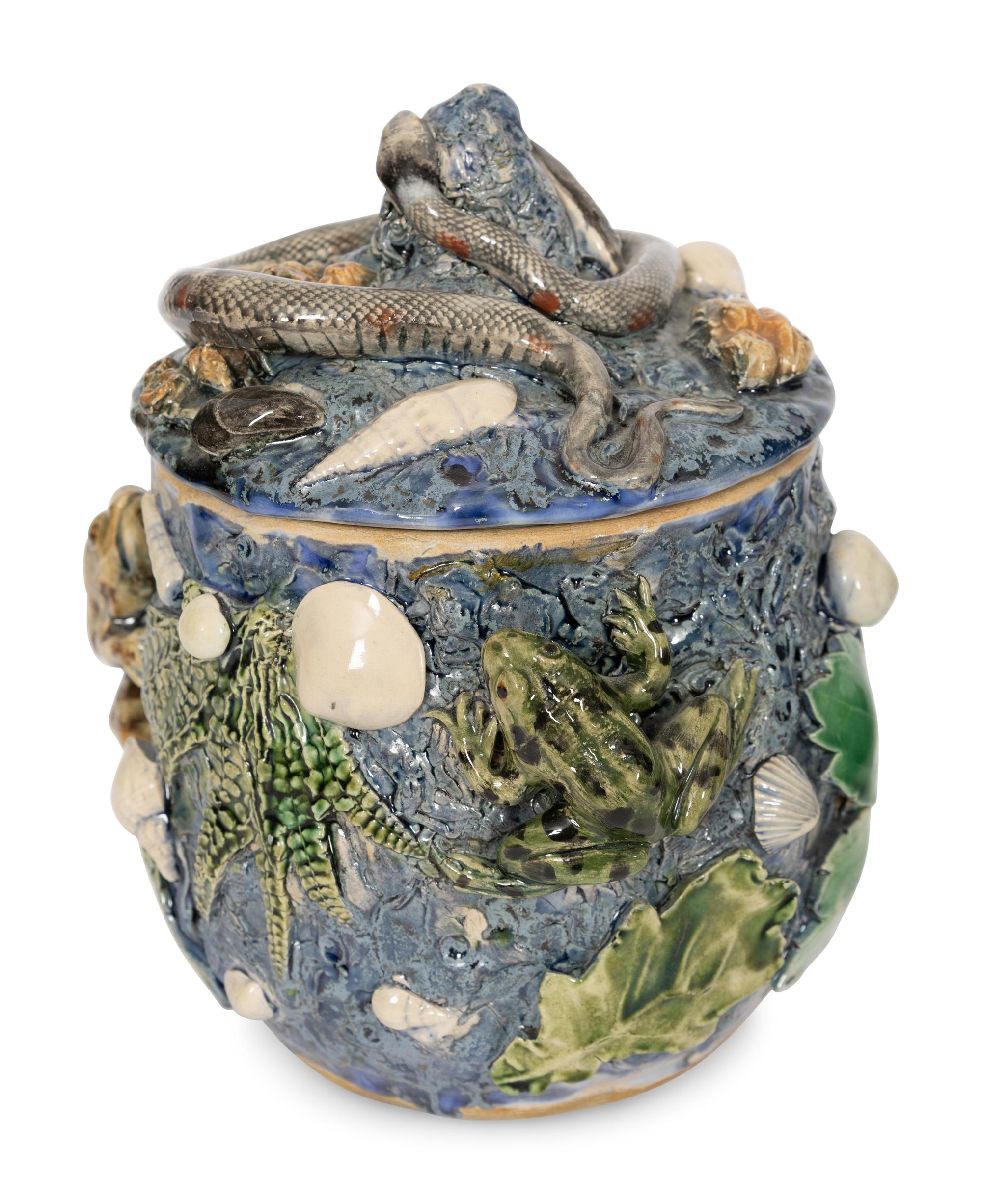 A Collection of Five Jose Alvas Cunha Palissy Majolica Articles