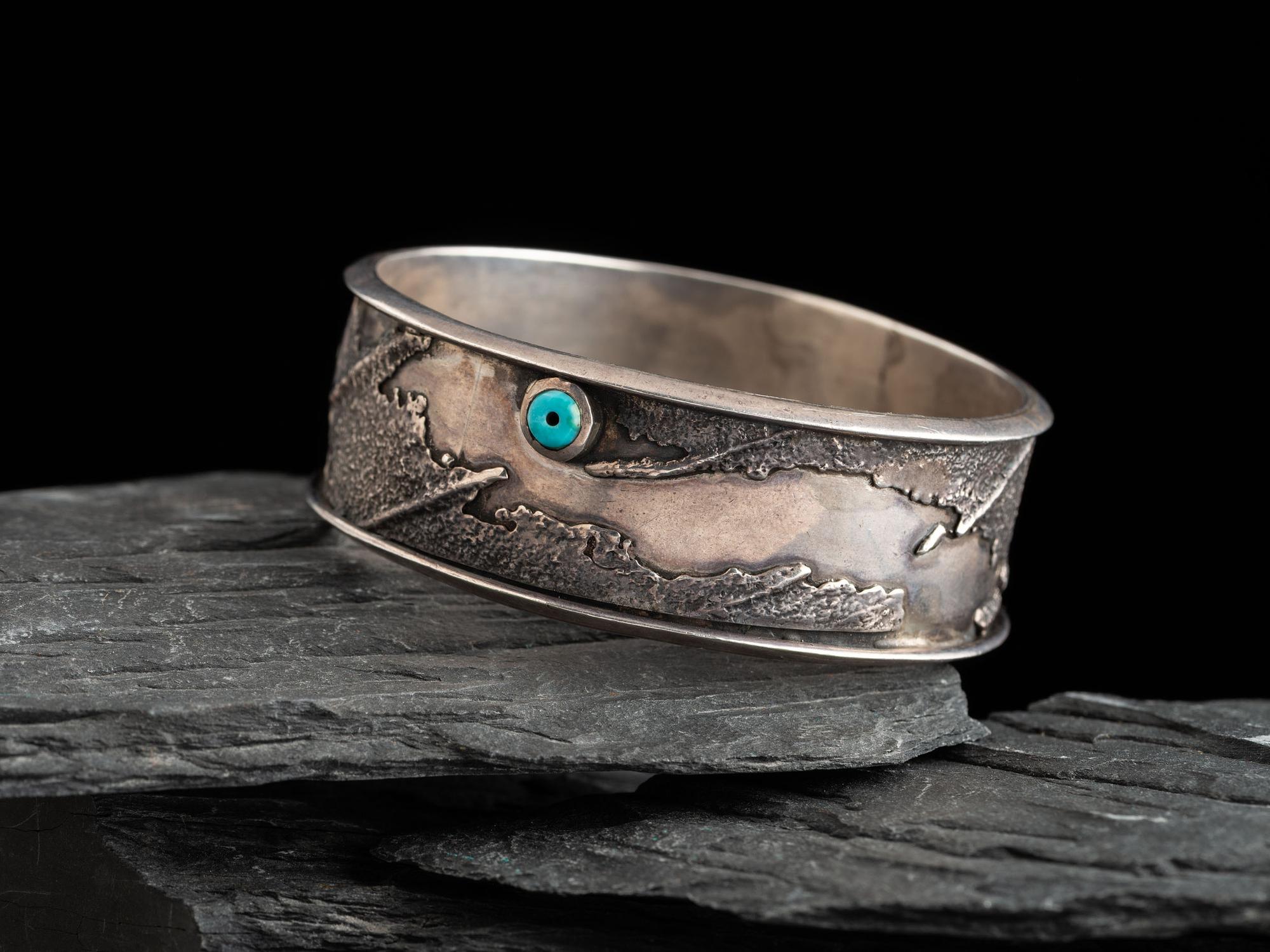 Silver and Turquoise Bangle Bracelet