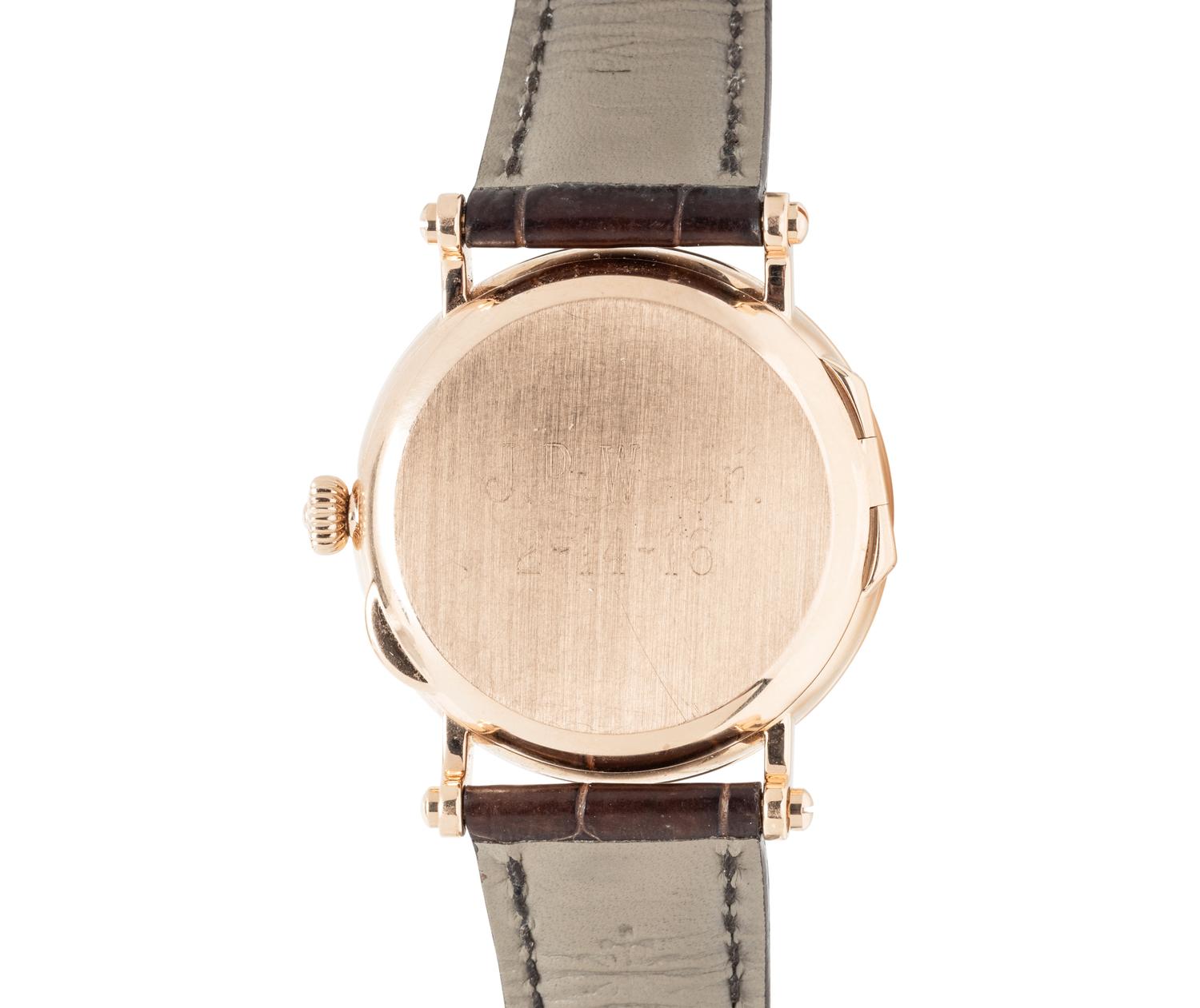 PATEK PHILIPPE, REF. 5053 18K YELLOW GOLD 'CALATRAVA' DATE WATCH WITH OFFICER'S CASEBACK