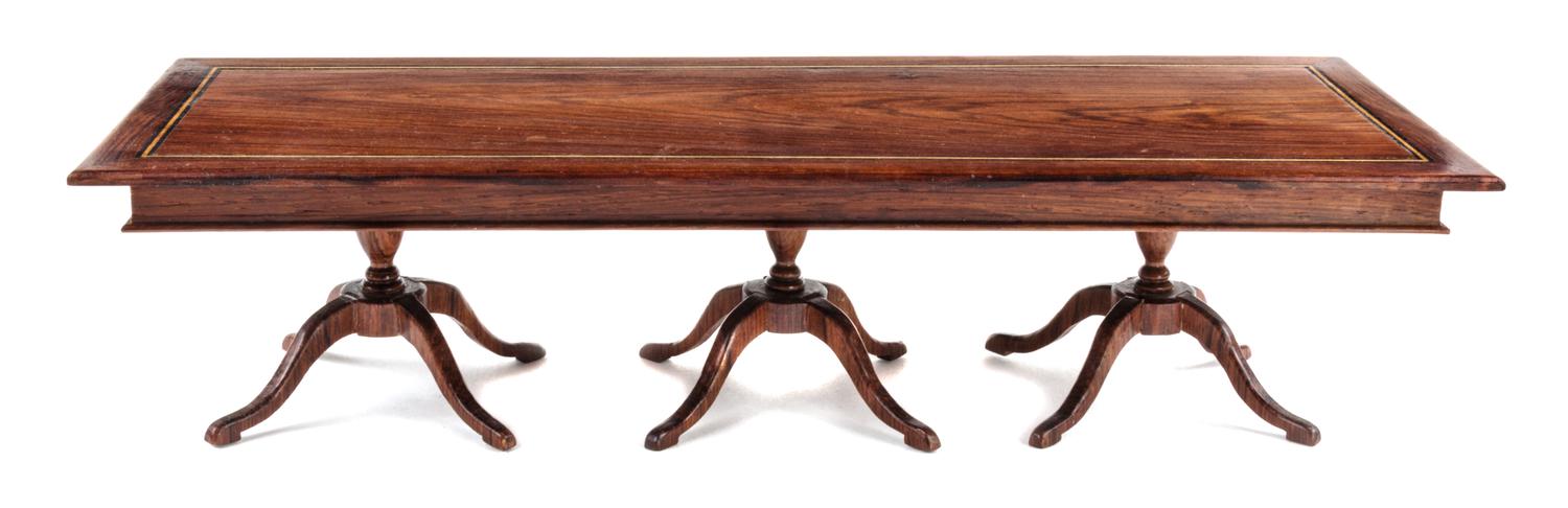 A George III Style Triple Pedestal Dining Table Height 2 1/2 x width 10 1/2 x depth 4 inches.