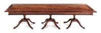 A George III Style Triple Pedestal Dining Table Height 2 1/2 x width 10 1/2 x depth 4 inches.