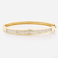 A 14K Yellow Gold and Diamond Bangel