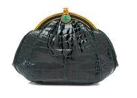 Judith Leiber Green Crocodile Purse,