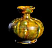 A Small Chinese Sancai Glazed Pottery Jar