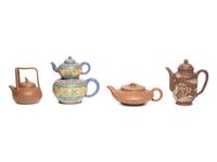 Four Chinese Yixing Zisha Pottery Teapots