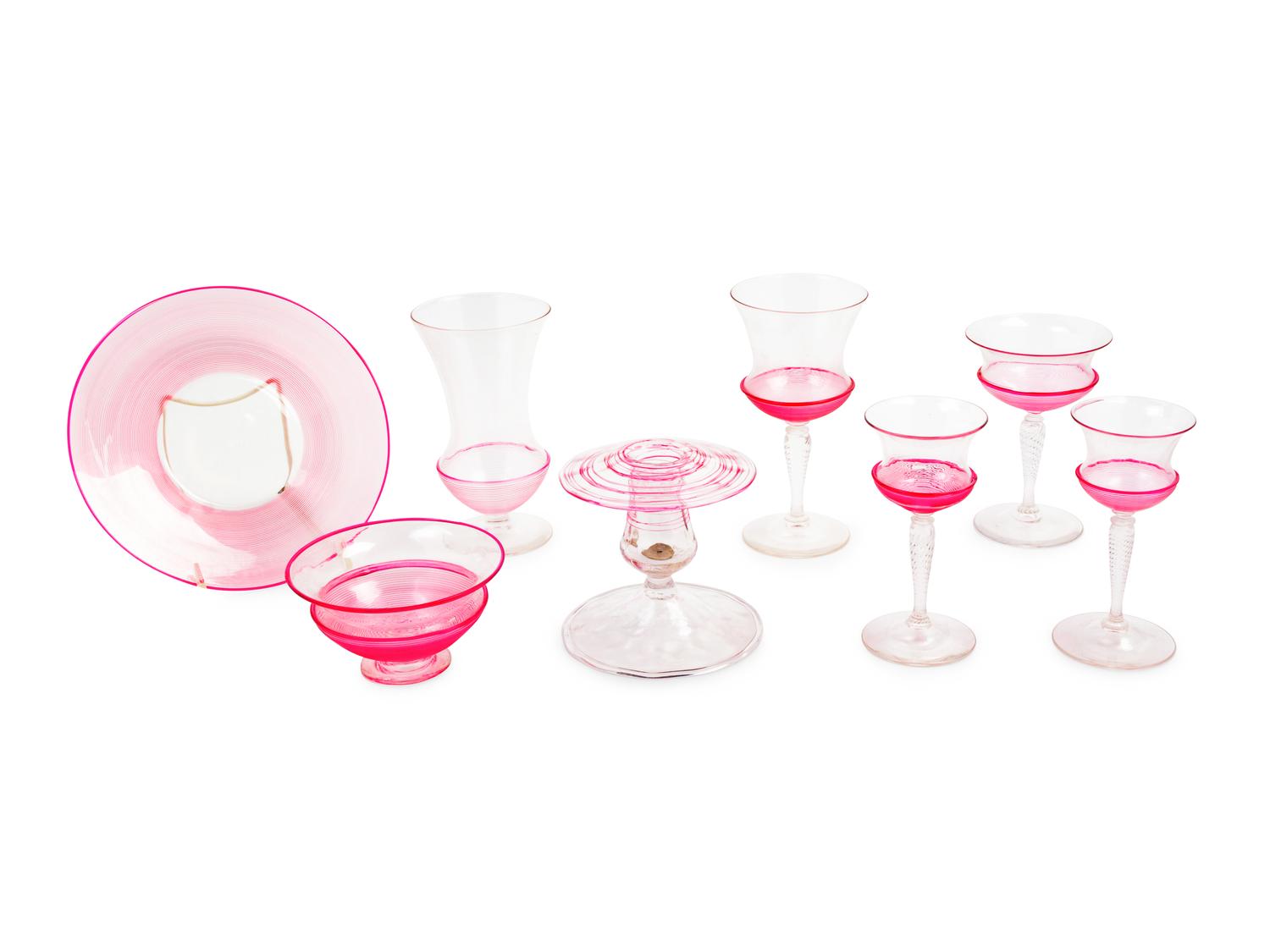 A Steuben Stemware Service 20TH CENTURY each decorated with…