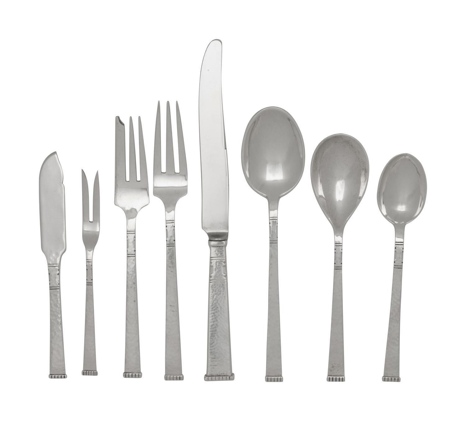 An American Arts & Crafts Silver Flatware Service