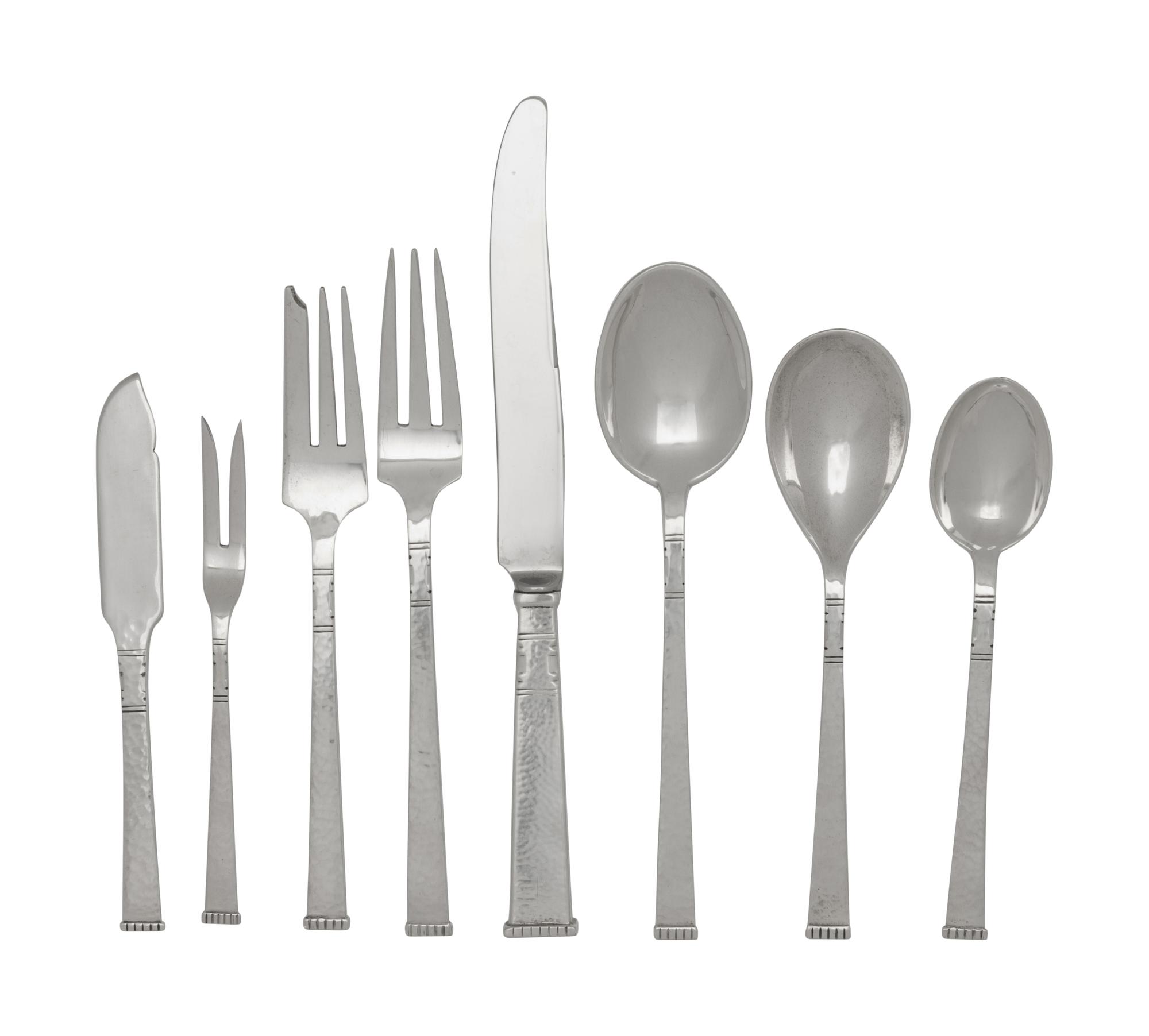 An American Arts & Crafts Silver Flatware Service