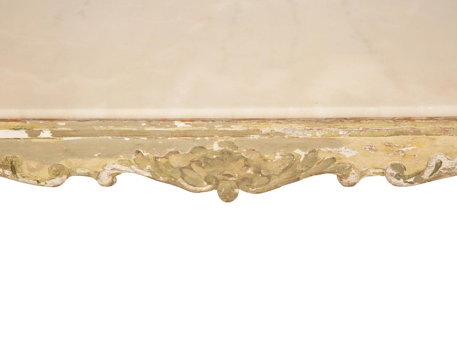 A Louis XV Style Painted Marble Top Low Table — 19th Century