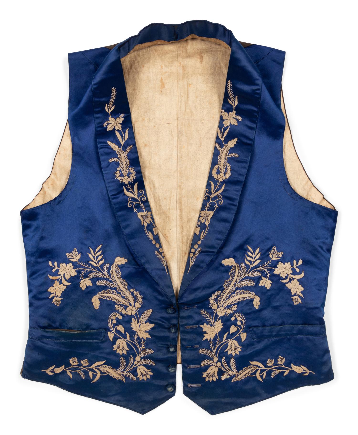 Three Men's 19th Century Waistcoats/Vests, 1840-50