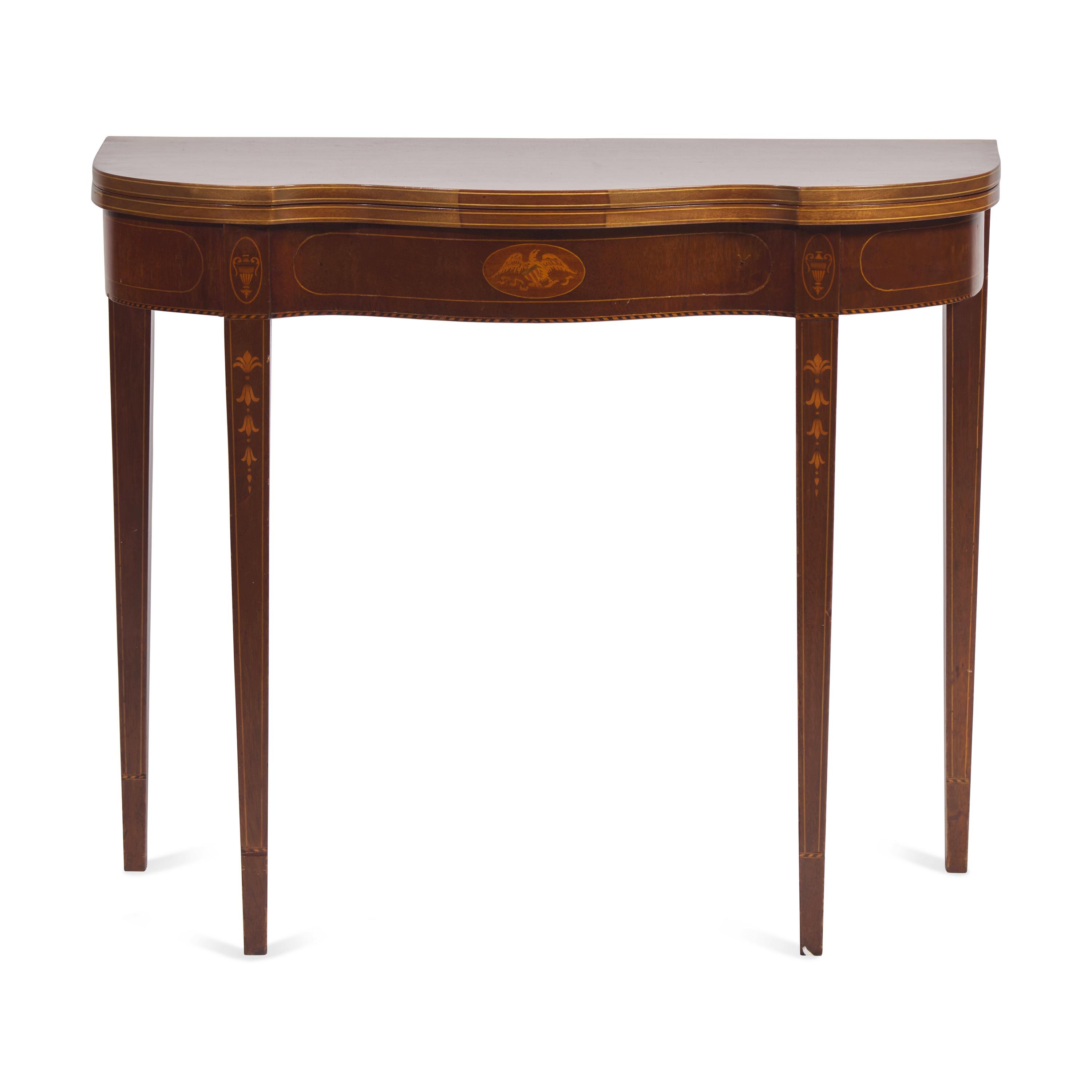 A Federal Style Eagle-Inlaid Mahogany Game Table
