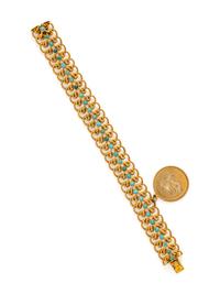 YELLOW GOLD AND TURQUOISE BRACELET WITH CAPRICORN CHARM