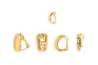 COLLECTION OF DIAMOND, EMERALD, AND YELLOW GOLD CLIP EARRINGS