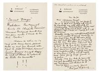 KIPLING, Rudyard. Autographed letter signed ("Rudyard Kipling"), to Monsieur Guyot, Bateman's, Burwash, Sussex, 30 December 1921.