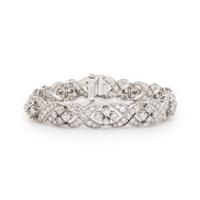 PLATINUM AND DIAMOND 'X' LINK BRACELET