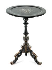 A Victorian Papier-Mâché Tilt-Top Table
