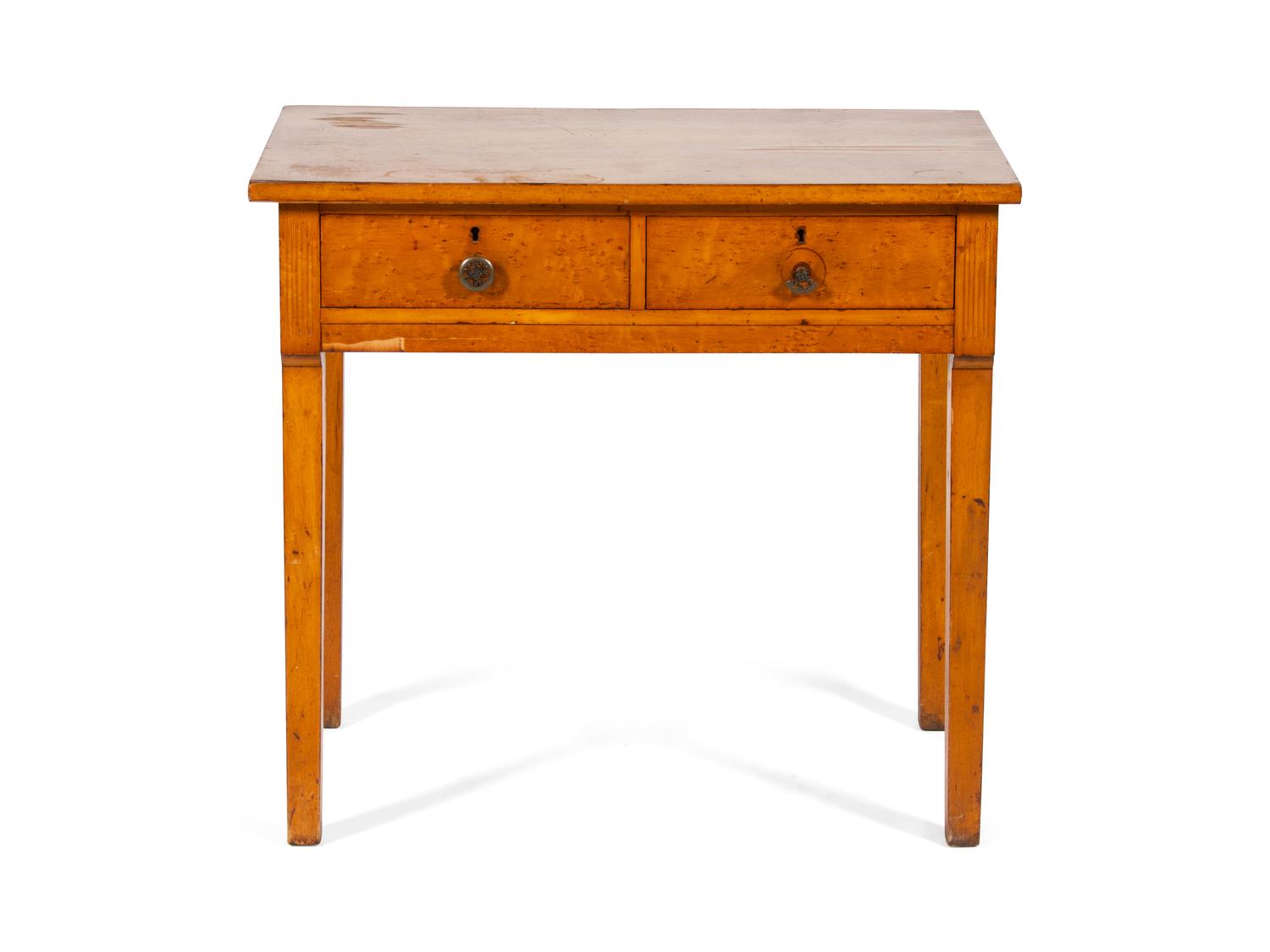 An American Bird's Eye Maple Work Table — 19TH CENTURY