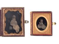 [EARLY PHOTOGRAPHY]. A pair of cased portraits of toddlers, including portrait by Isaac REHN, PA.