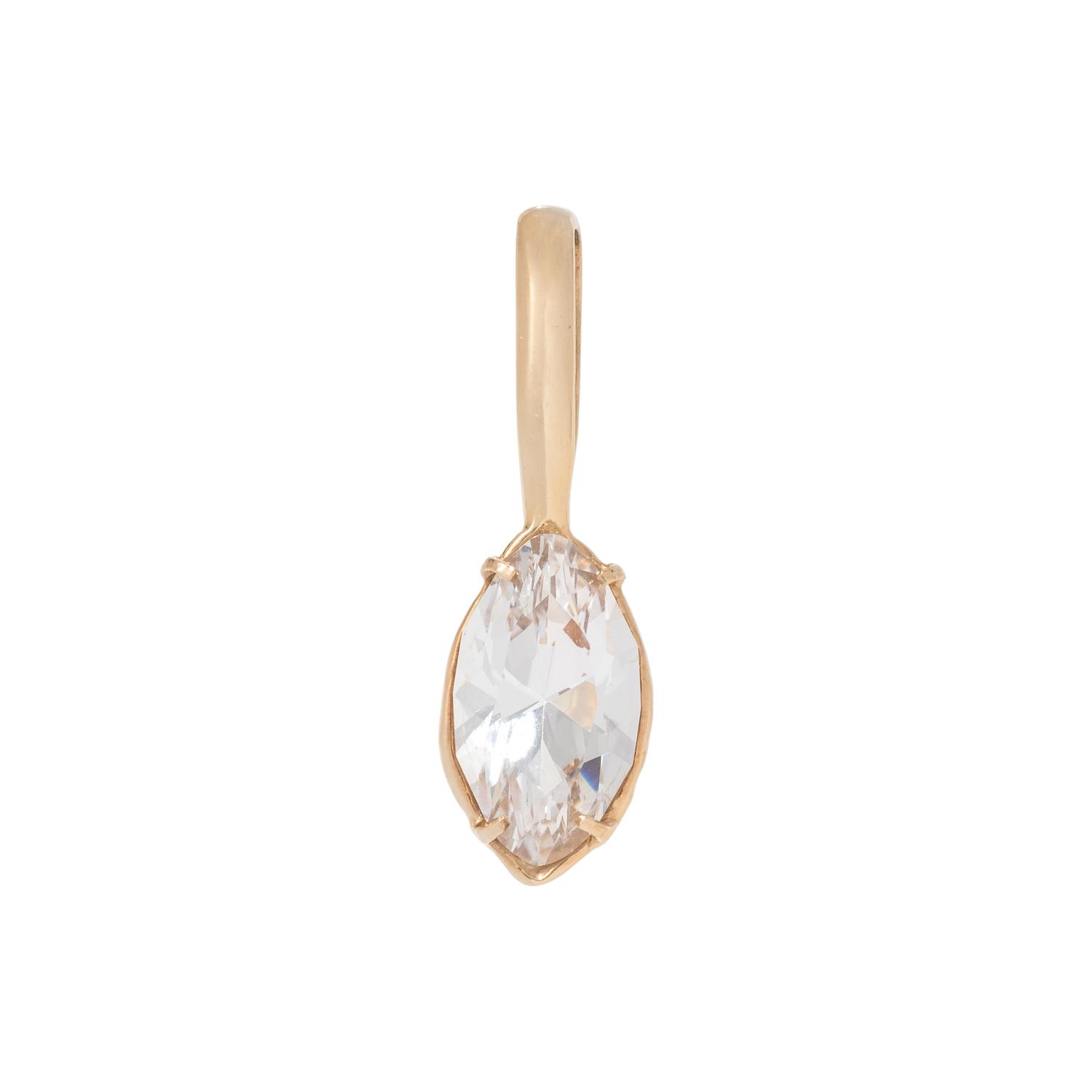 YELLOW GOLD AND ROCK CRYSTAL PENDANT