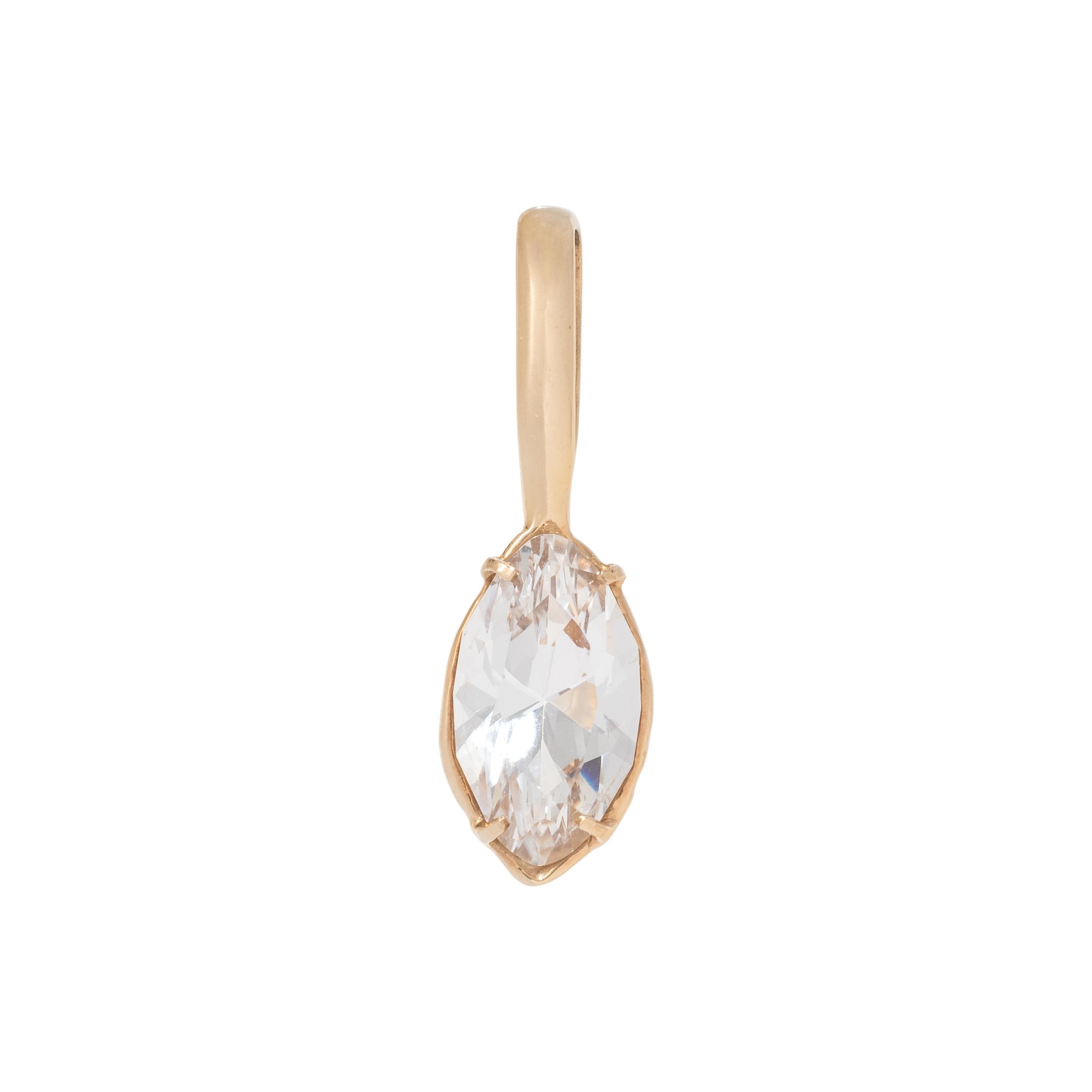 YELLOW GOLD AND ROCK CRYSTAL PENDANT