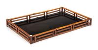 A Chinese Bamboo and Lacquer Rectangular Tray Length 11 inches. — QING DYNASTY (1644-1911)