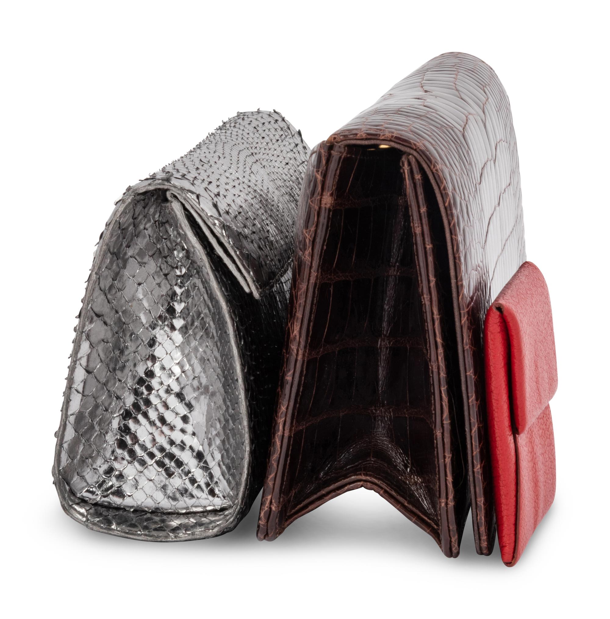 Four Items: Hermès Coin Purse, Manolo Blahnik Crocodile Clutch, Nancy Gonzalez Belt & Clutch, 2000-10s