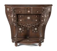 A Syrian Mother-of-Pearl Inlaid Carved Walnut Console Table