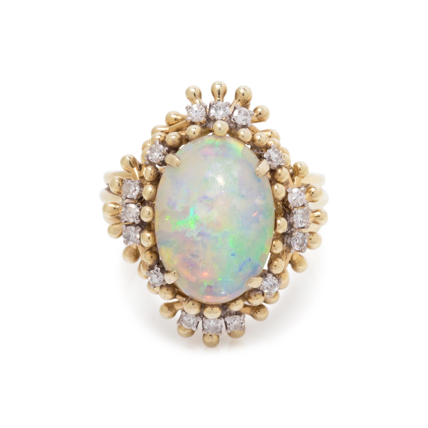 OPAL AND DIAMOND RING
