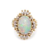 OPAL AND DIAMOND RING