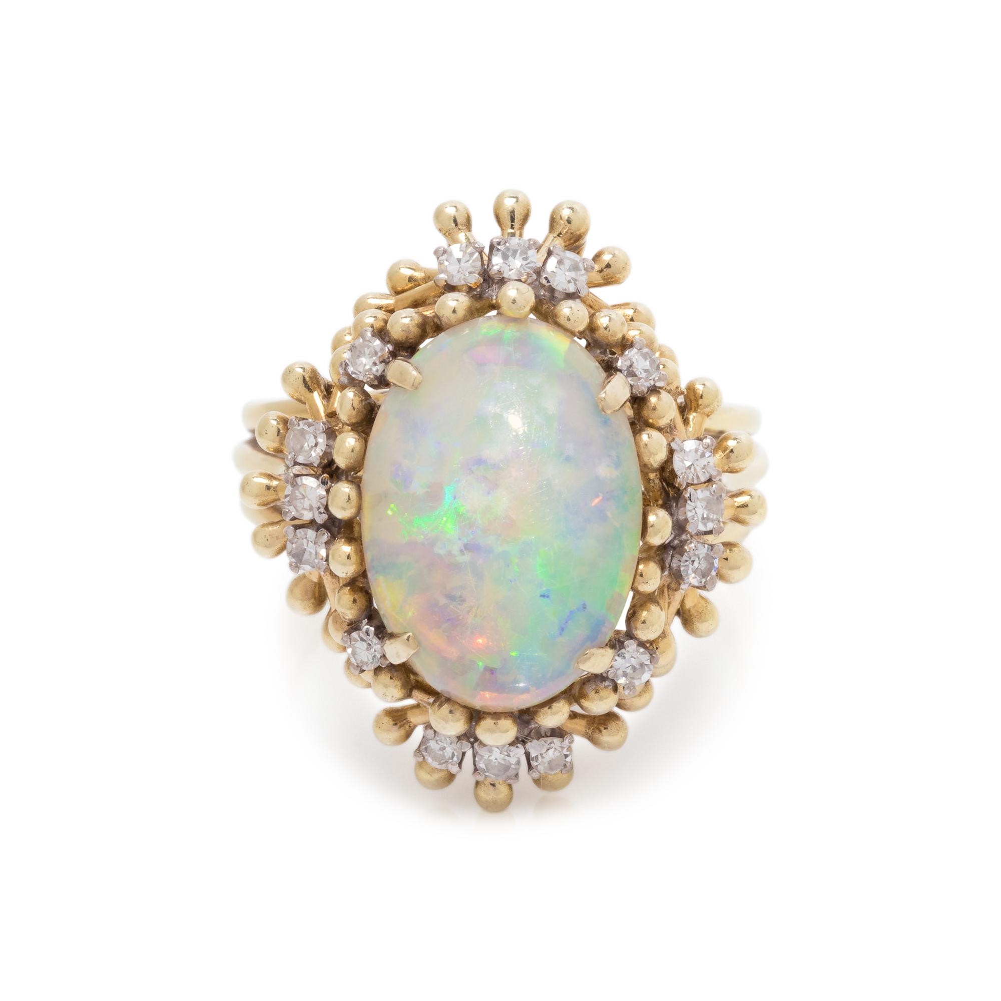 OPAL AND DIAMOND RING
