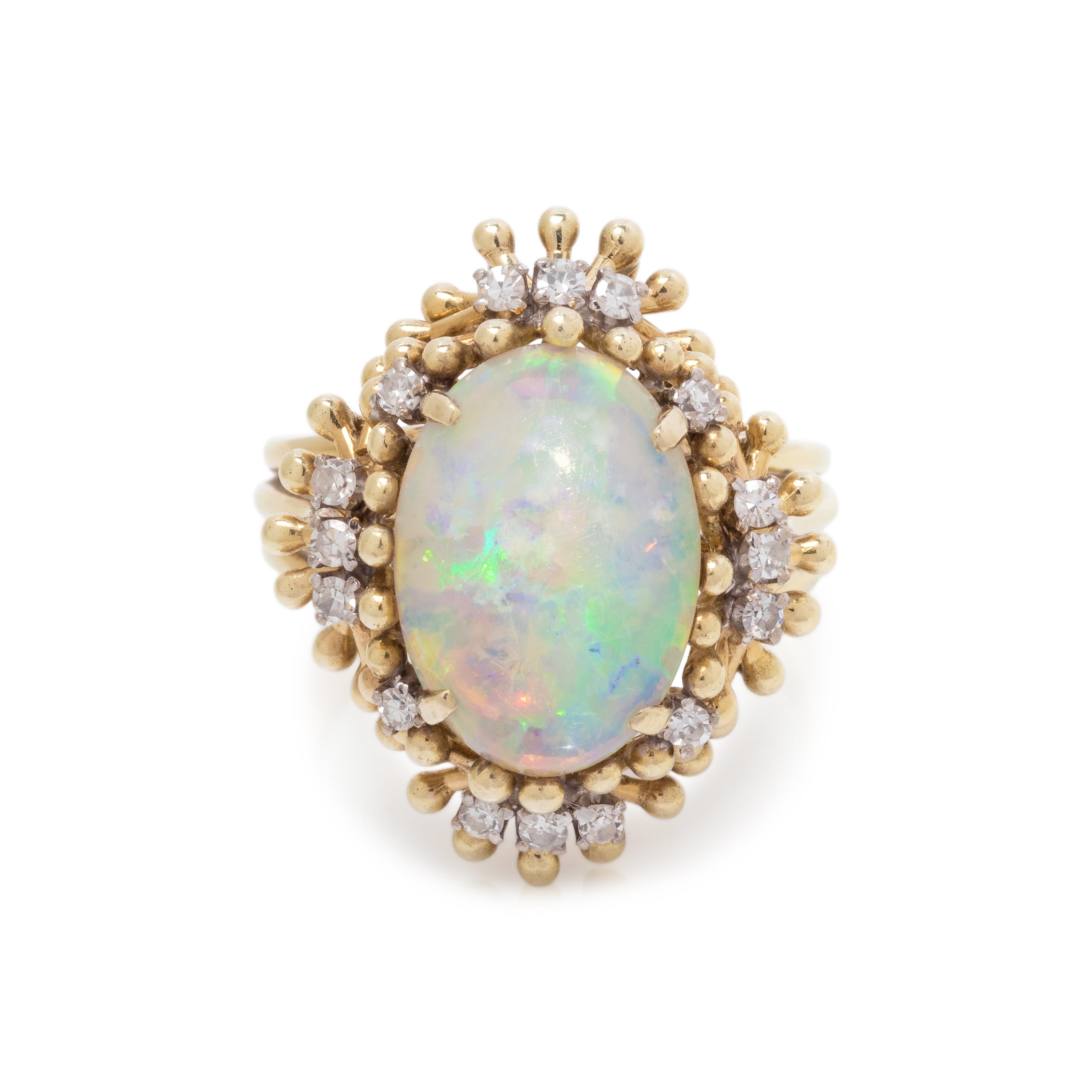 OPAL AND DIAMOND RING