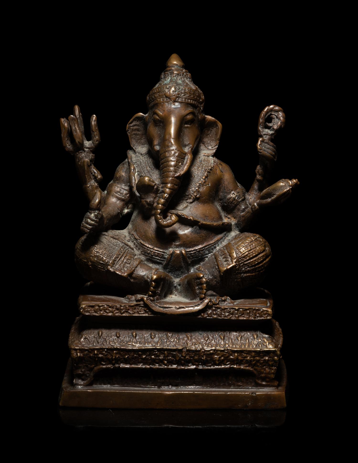 An Indian Cast Bronze Figure of a Ganesha