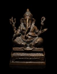 An Indian Cast Bronze Figure of a Ganesha