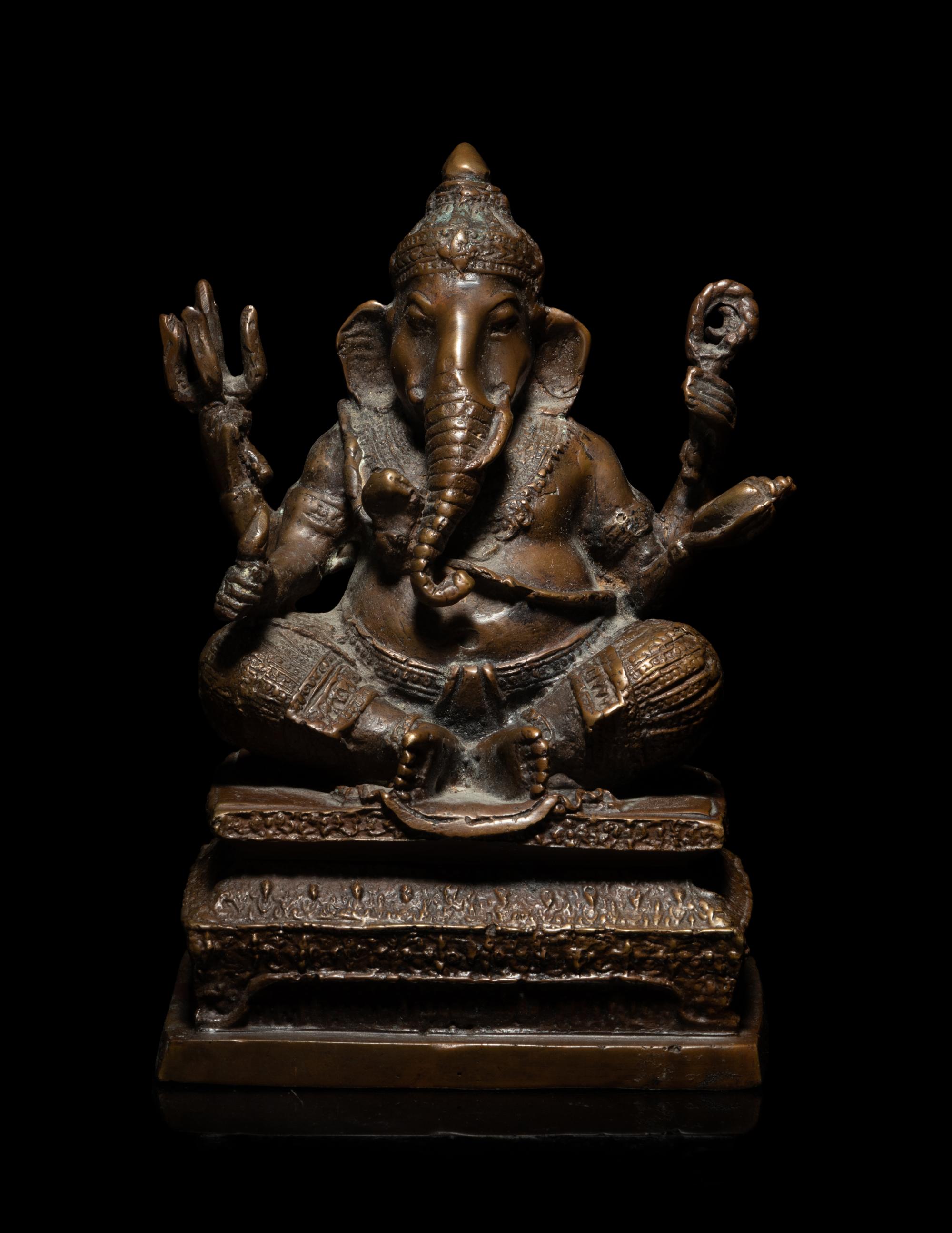 An Indian Cast Bronze Figure of a Ganesha