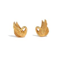 CHARLES GARNIER, PARIS, YELLOW GOLD SWAN EARRINGS