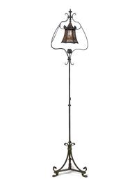 An Arts & Crafts Wrought Iron Floor Lamp