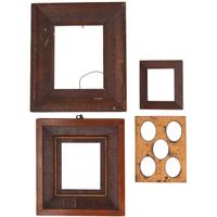 [EARLY PHOTOGRAPHY - PORTRAITURE]. A Daguerreian wall frame containing 6 quarter plate tintypes, with additional frames and mats, including: