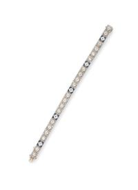ART DECO, DIAMOND AND SAPPHIRE BRACELET